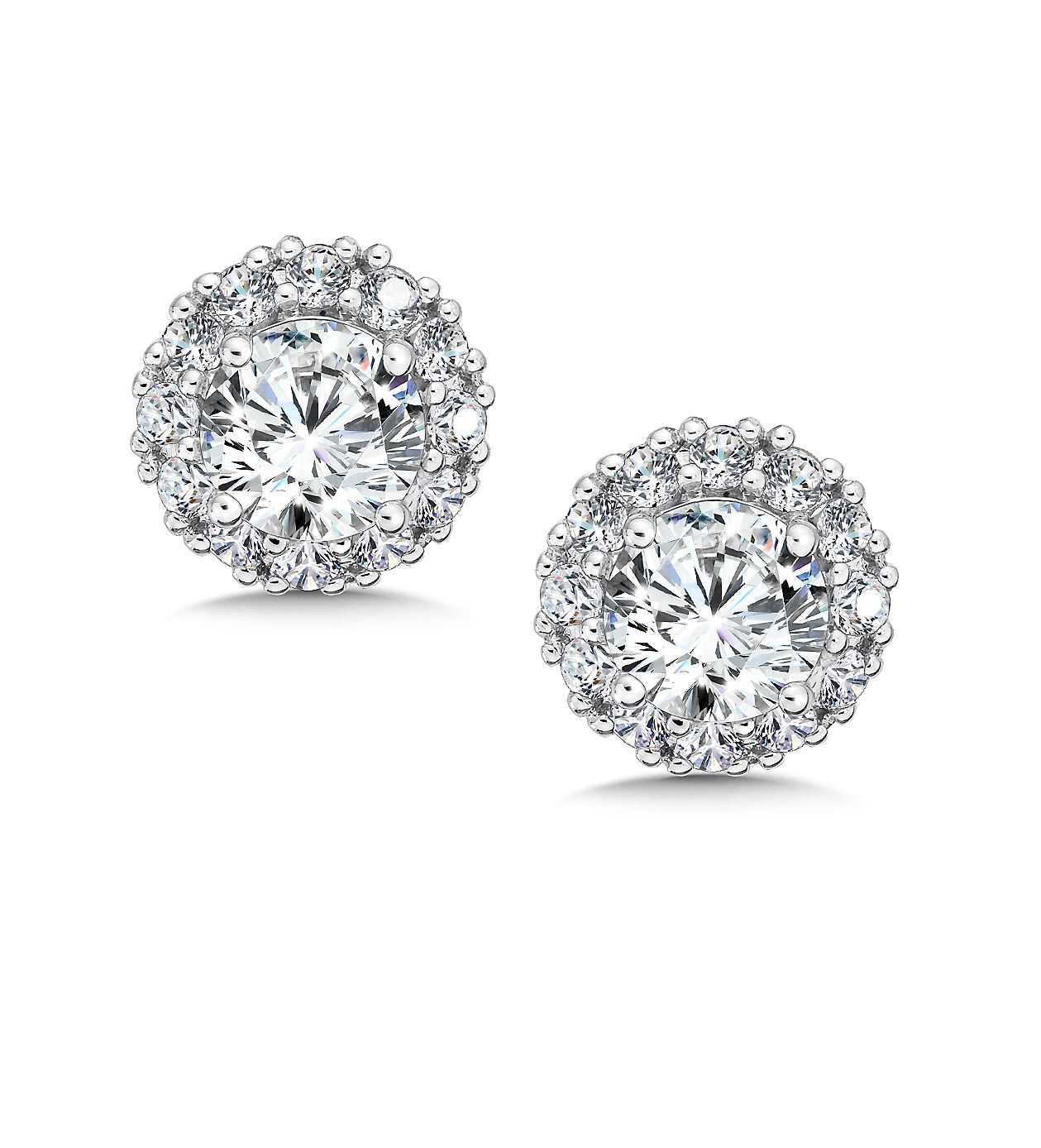 Custom round diamond studs - custom jewelry - halo diamond studs 1 carat 1