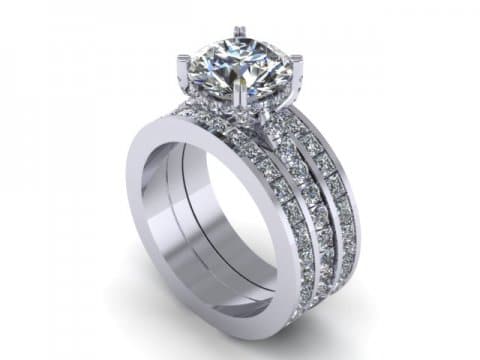 Emerald Cut Wedding Set-bridal Set Rings White Gold-2 Carat