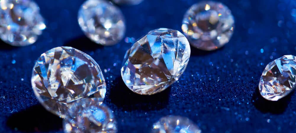 Diamonds on blue carpet