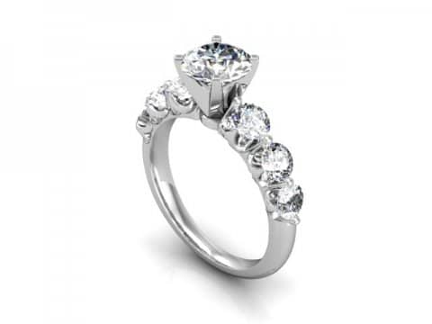 Dallas Custom Round Diamond Ring | Shira Diamonds